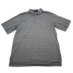 Polo Golf Shirt Mens L Gray Striped by Ralph Lauren Polo Golf Short Sleeve